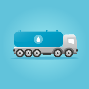 illustration of truck delivering milk